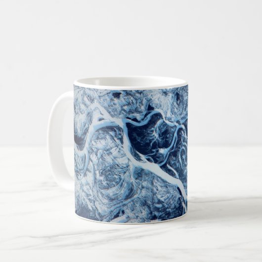 Dnieper River Frozen Snow - Space Station View Kaffeetasse (Vorderseite Links)