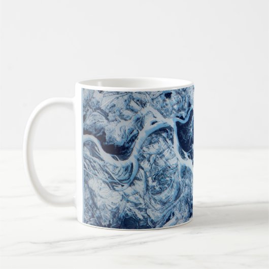 Dnieper River Frozen Snow - Space Station View Kaffeetasse (Links)