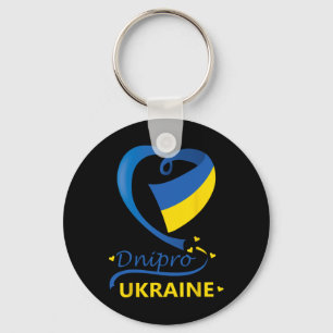 Dnipro Ukraine Nationalflagge Herz Emblem Wappen Schlüsselanhänger