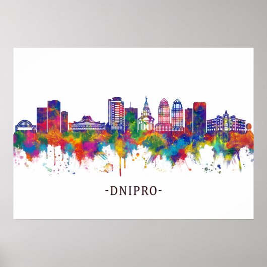 Dnipro Ukraine Skyline Poster (Vorne)
