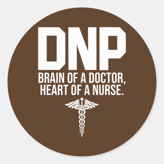 DNP Doctor of Nursing Practice Brain RN Nurse Runder Aufkleber (Vorderseite)