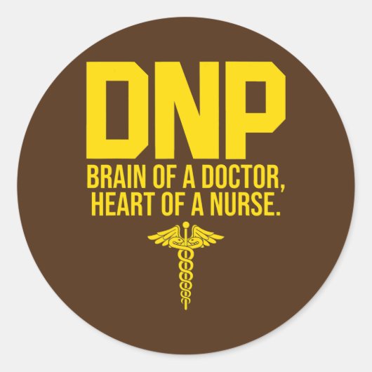 DNP Doktor der Pflegepraxis Brain RN Nurse Runder Aufkleber (Vorderseite)