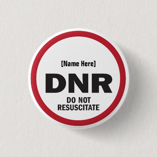 DNR darf nicht wiederbelebt werden Button (Vorderseite)