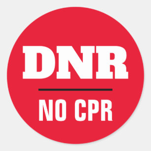 DNR Keine CPR-ärztliche Warnung Runder Aufkleber