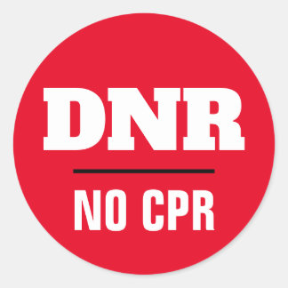 DNR Keine CPR-ärztliche Warnung Runder Aufkleber