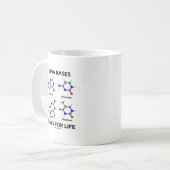DNS basiert Basis für das Leben (Chemie-Moleküle) Kaffeetasse (Vorderseite Links)