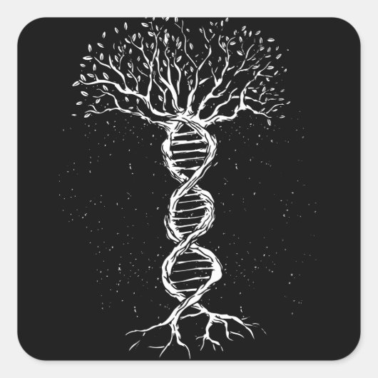 DNS-Baum Quadratischer Aufkleber (Vorderseite)