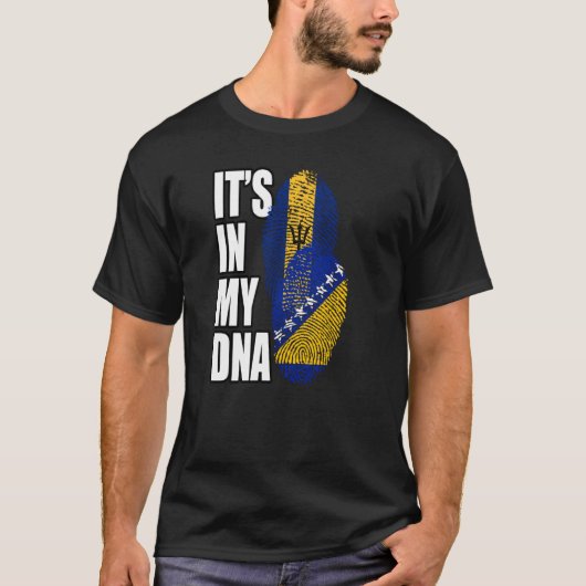 DNS-Flag für bosnische und barbadische Mischung T-Shirt (Vorderseite)