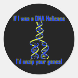 DNS Helicase öffnet Gene! Runder Aufkleber
