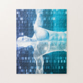 DNS-kodierung und genetischer Code als Puzzle (Vertikal)