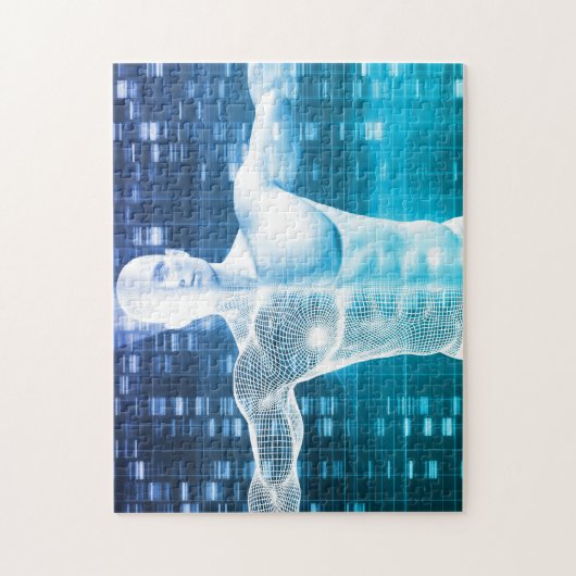 DNS-kodierung und genetischer Code als Puzzle (Vertikal)