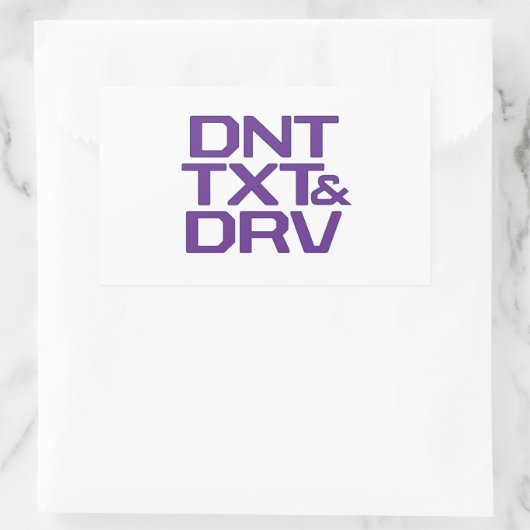 DNT TXT & DRV RECHTECKIGER AUFKLEBER (Tasche)