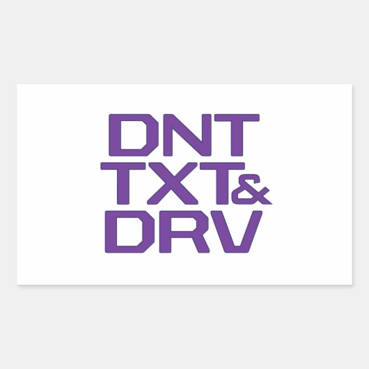 DNT TXT & DRV RECHTECKIGER AUFKLEBER (Vorderseite)