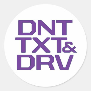DNT TXT & DRV RUNDER AUFKLEBER
