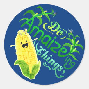 Do Amaizeing Things - Punny Garden Classic Round S Runder Aufkleber
