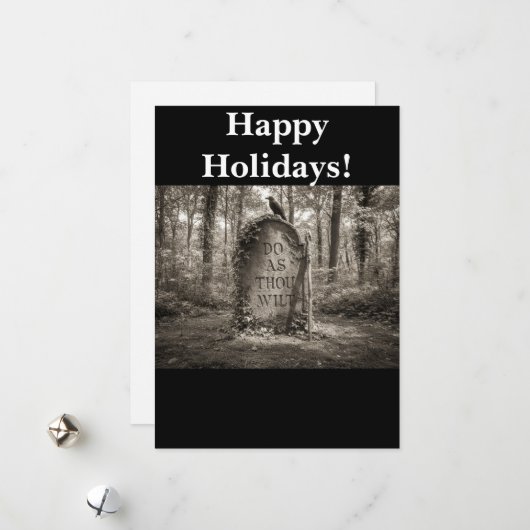 Do As Thy Wilt Feiertagskarte (Vorderseite/Rückseite Beispiel)