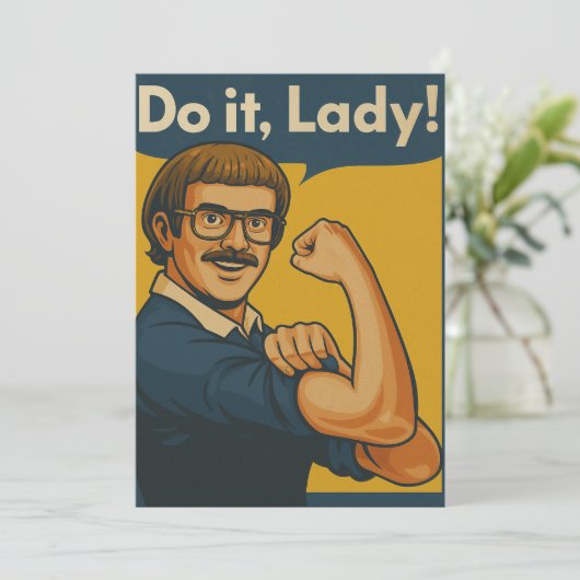 Do it Lady Meme - Funny Retro Quote Design Einladung (Stehend Vorderseite)