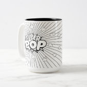 Do It Yourself! Black & White SUPER POP! Punny Zweifarbige Tasse (Vorderseite Links)