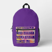 Do Justi - Micah Scripture Backpack Bedruckter Rucksack (Vorderseite)