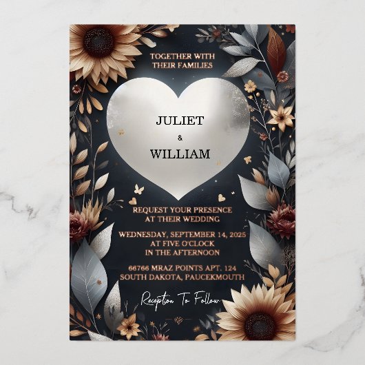 Do Maroon Traditionelle Herbstkuppel Burgundy Hoch Folieneinladung (Vorderseite)