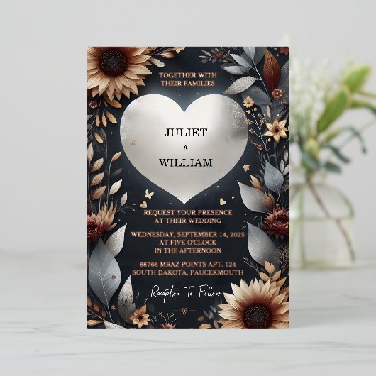 Do Maroon Traditionelle Herbstkuppel Burgundy Hoch Folieneinladung (Stehend vorne)