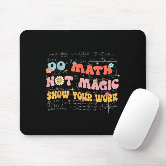 Do Math Not Magic Retro Math Teacher Gift Funny Qu Mousepad (Mit Mouse)