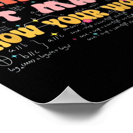 Do Math Not Magic Retro Math Teacher Gift Funny Qu Poster (Ecke)