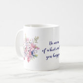 "Do more.." - Glück blüht Kaffee-Tasse Kaffeetasse (Vorderseite Links)