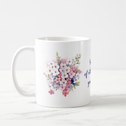 "Do more.." - Glück blüht Kaffee-Tasse Kaffeetasse (Links)