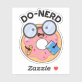Do-Nerd Funny Nerdy Donut Pun Aufkleber (Blatt)