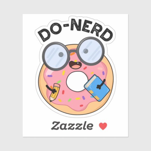 Do-Nerd Funny Nerdy Donut Pun Aufkleber (Blatt)