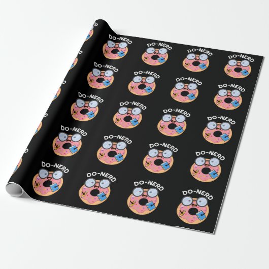 Do-Nerd Funny Nerdy Donut Pun Dark BG Geschenkpapier (Ungerollt)