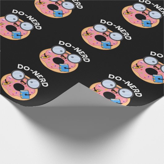 Do-Nerd Funny Nerdy Donut Pun Dark BG Geschenkpapier (Ecke)