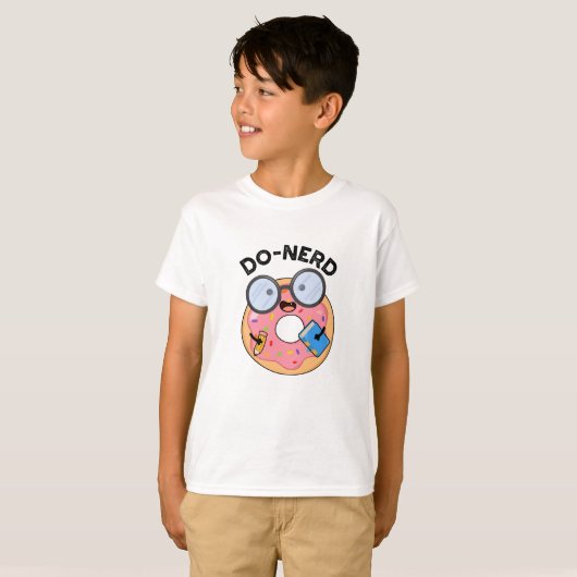 Do-Nerd Funny Nerdy Donut Pun T-Shirt (Vorne ganz)
