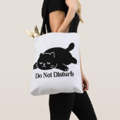 Do Not Disturb Black Cat Tote Bag Cute Lazy Cat Tasche (Von Nahem)