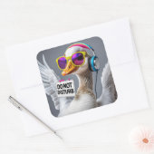 Do Not Disturb Goose Quadratischer Aufkleber (Umschlag)