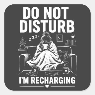 Do Not Disturb Introvert Mode Quadratischer Aufkleber