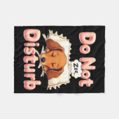 Do Not Disturb Wiener Dog Funny Dachshund Pajamas Fleecedecke (Vorderseite (Horizontal))