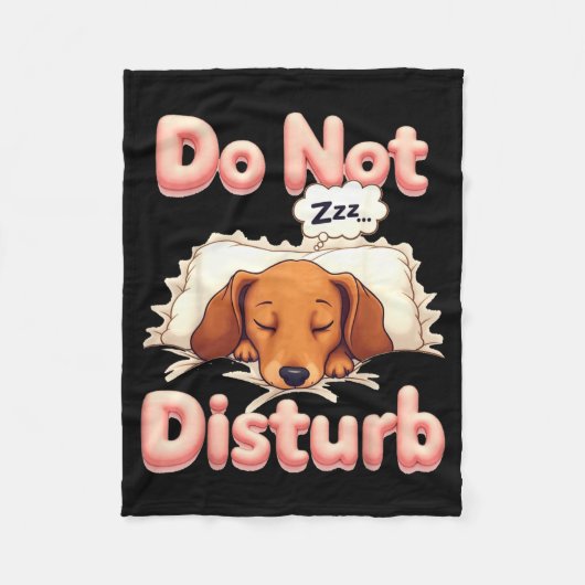 Do Not Disturb Wiener Dog Funny Dachshund Pajamas Fleecedecke (Vorderseite)