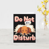 Do Not Disturb Wiener Dog Funny Dachshund Pajamas Karte (Gelbe Blume)