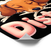 Do Not Disturb Wiener Dog Funny Dachshund Pajamas Poster (Ecke)