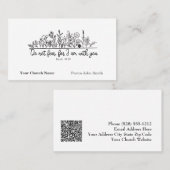 Do Not Fear Bible Verse Floral Doodle Church Visitenkarte (Vorne/Hinten)