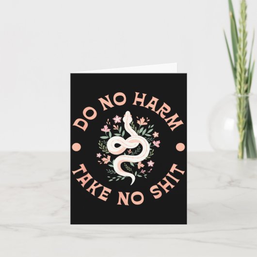 Do Not Harm Take No Funny Sarcastic Quotes Sarcasm Karte (Vorderseite)