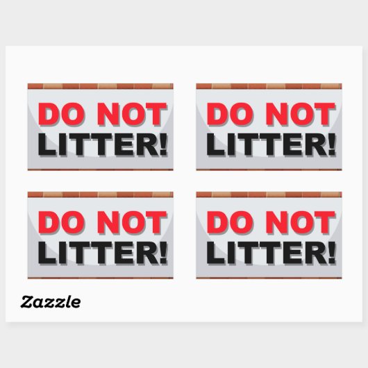 Do Not Litter Rechteckiger Aufkleber (Blatt)