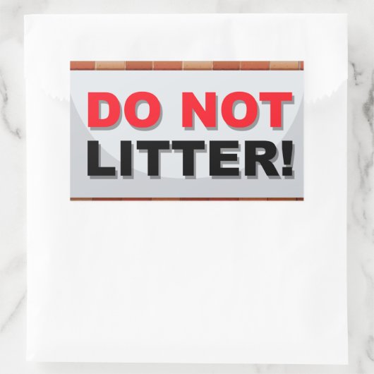 Do Not Litter Rechteckiger Aufkleber (Tasche)