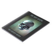 Do Not Open! Top Secret Notes. 3D skull render Notizblock (Linke Seite)