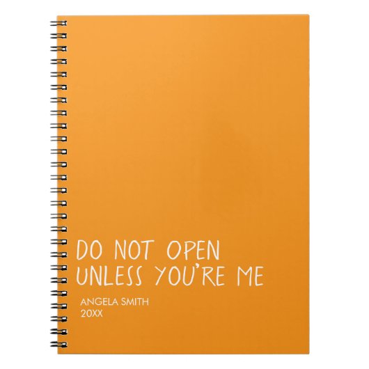 Do Not Open Unless You’re Me Notebook – Funny  Notizblock (Vorderseite)