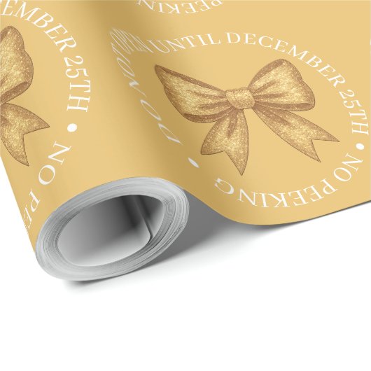 Do Not Open Until Christmas Gold Geschenkpapier (Rolleneckpunkt)
