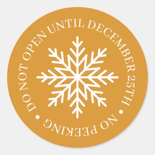 Do Not Open Until Christmas Gold Runder Aufkleber (Vorderseite)