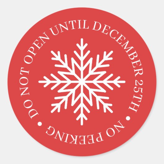 Do Not Open Until Christmas Red Runder Aufkleber (Vorderseite)